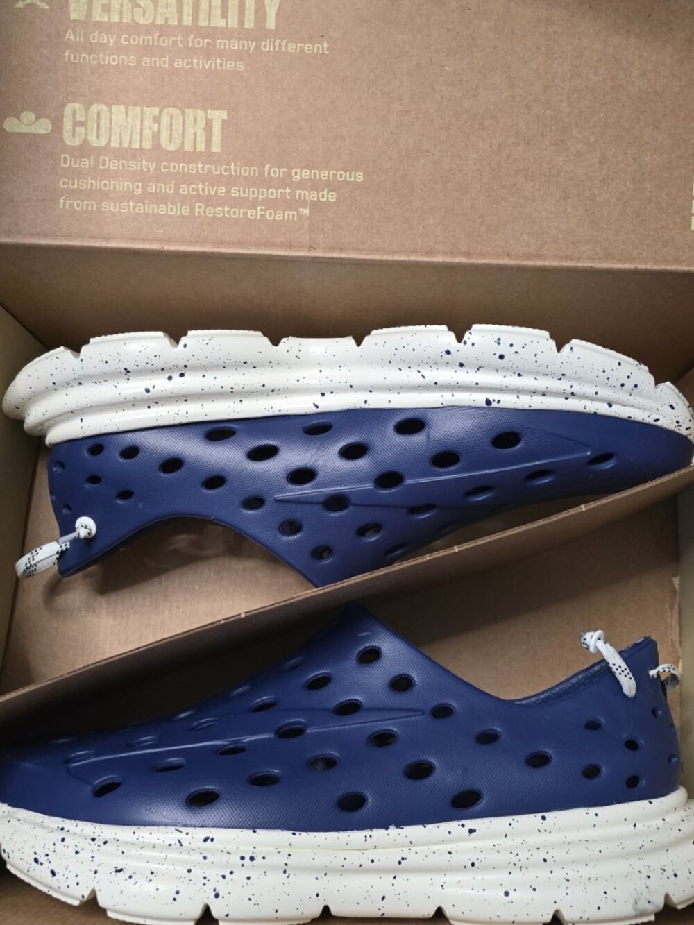NEW KANE FOOTWEAR unisex revive active recover shoes in indigo/cream speckle - Picture 7 of 7